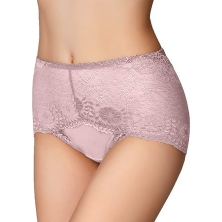 Womens Fashion Lace Panties Large Size Sexy Mid Waist Belly Control Butt Lift Briefs Barely There Bras for Women 4742 Padded Hips and Butt Underwear f