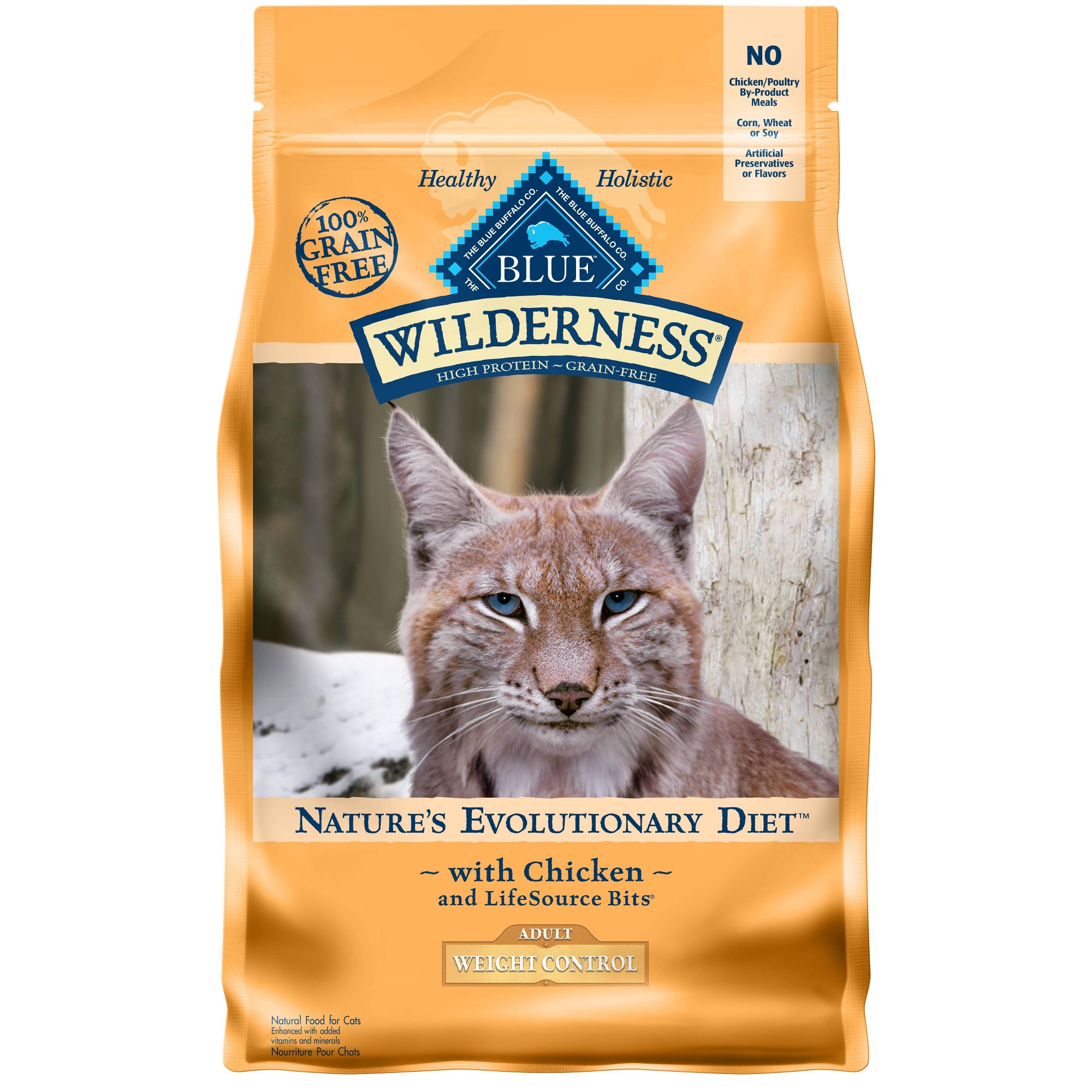 Blue Buffalo Wilderness High Protein Weight Control Chicken Dry Cat Food for Adult Cats  Grain-Free  4 Lb. Bag thumbnail