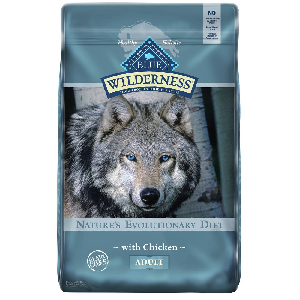 Blue Buffalo Wilderness High Protein Chicken Dry Dog Food for Adult Dogs  Grain-Free  20 Lb. Bag