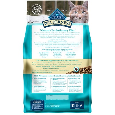Blue Buffalo Wilderness Indoor Hairball Control High-Protein, Grain-Free Natural Chicken Dry Food for Adult Cats, 4 Lbs thumbnail