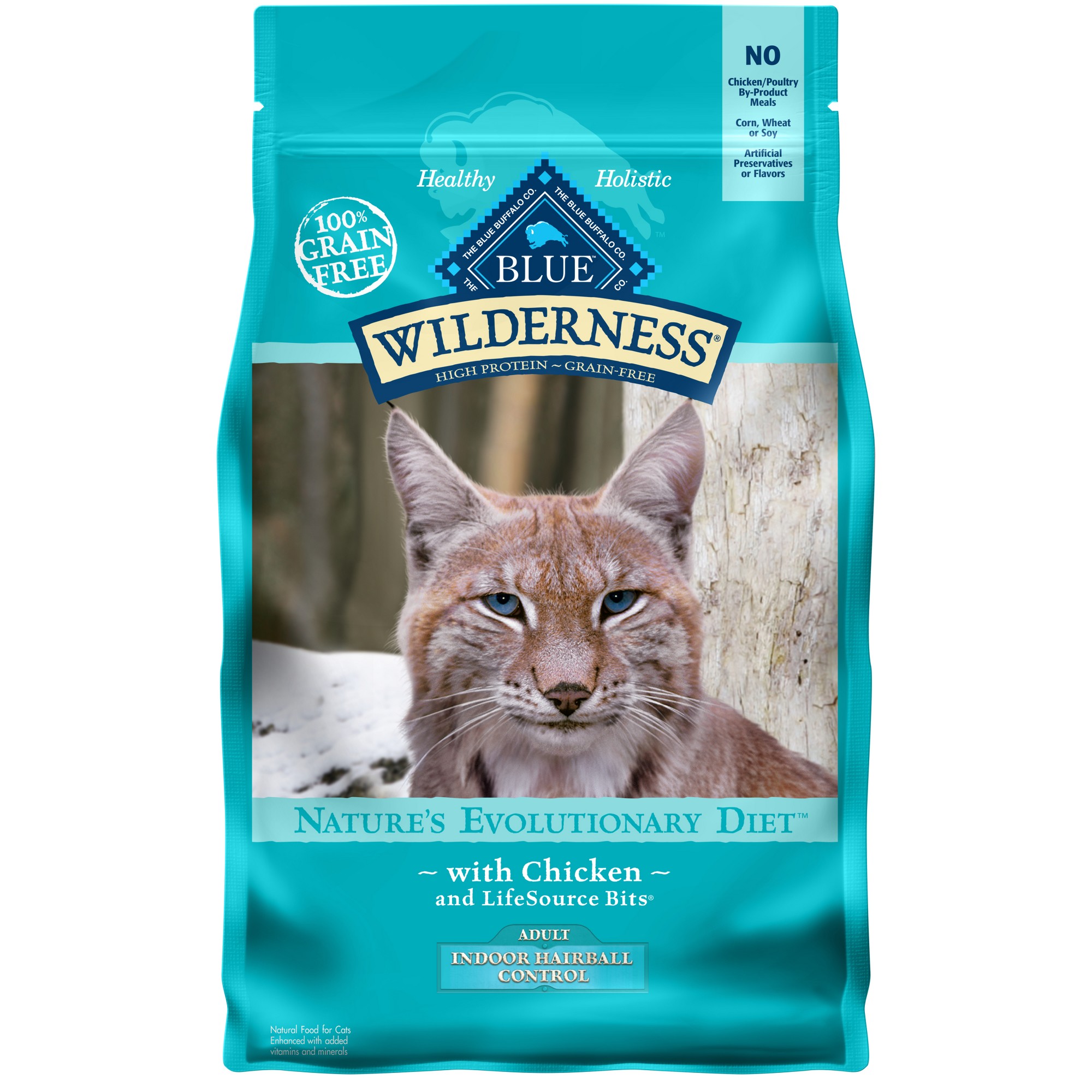 Blue Buffalo Wilderness Indoor Hairball Control High-Protein, Grain-Free Natural Chicken Dry Food for Adult Cats, 4 Lbs thumbnail