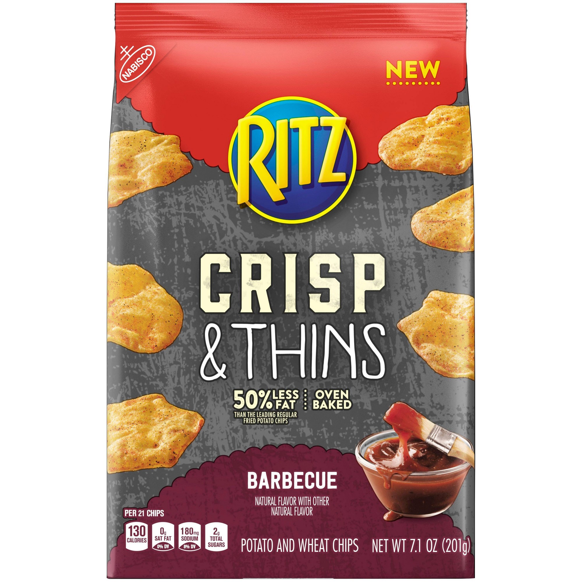 RITZ Crisp and Thins Barbecue Chips  7.1 Oz thumbnail