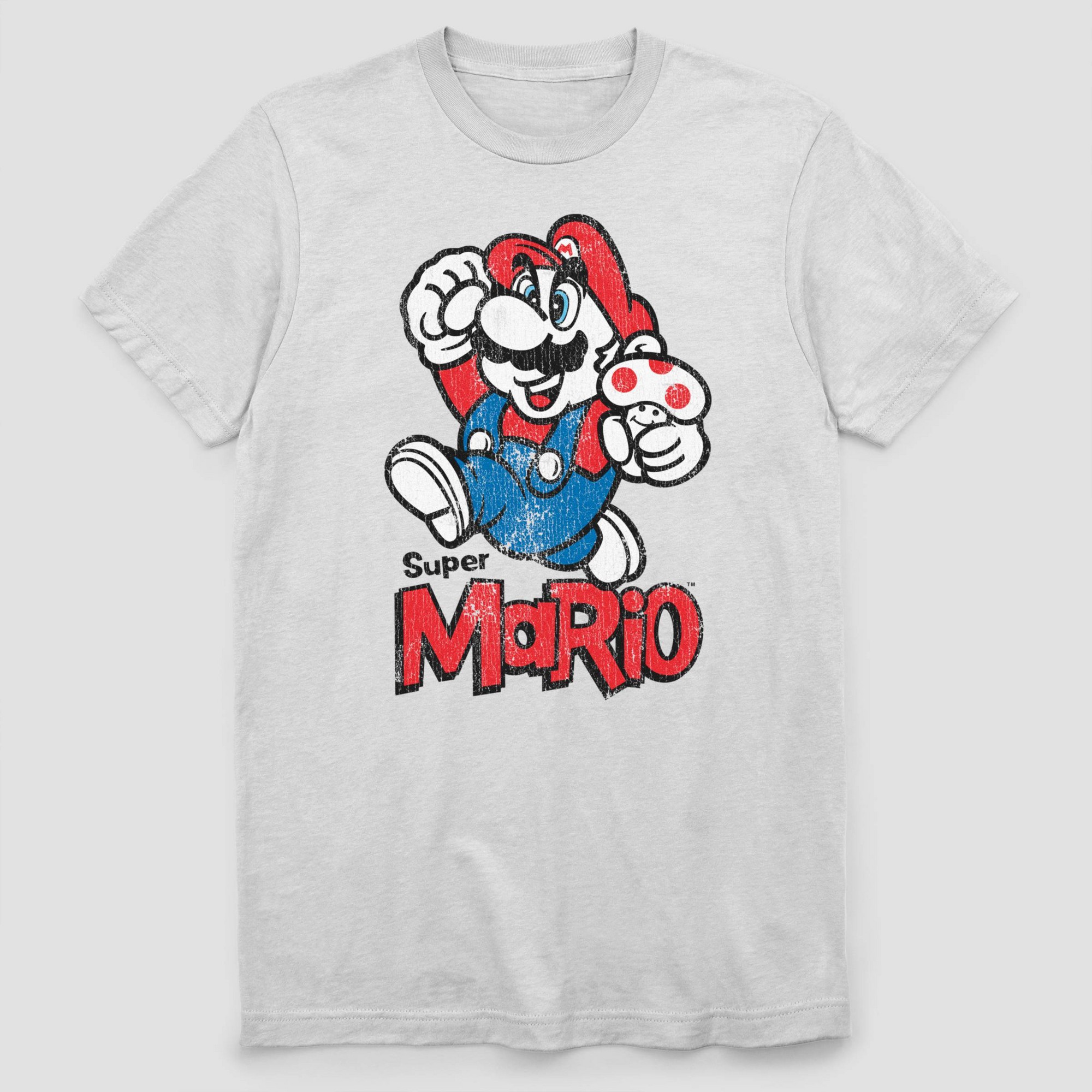 Men's Super Mario Short Sleeve Graphic T-Shirt - White L thumbnail