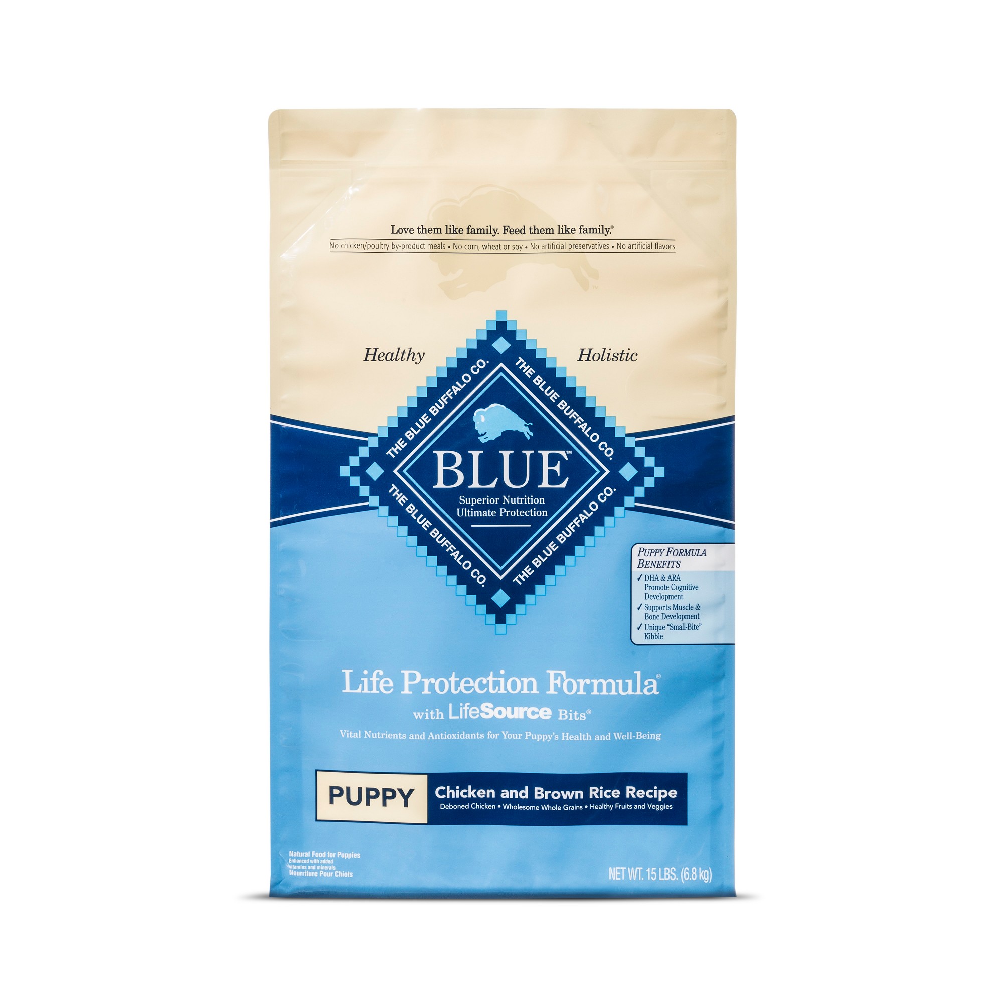 Blue Buffalo Puppy Chicken & Brown Rice Dry Dog Food - 15lb thumbnail