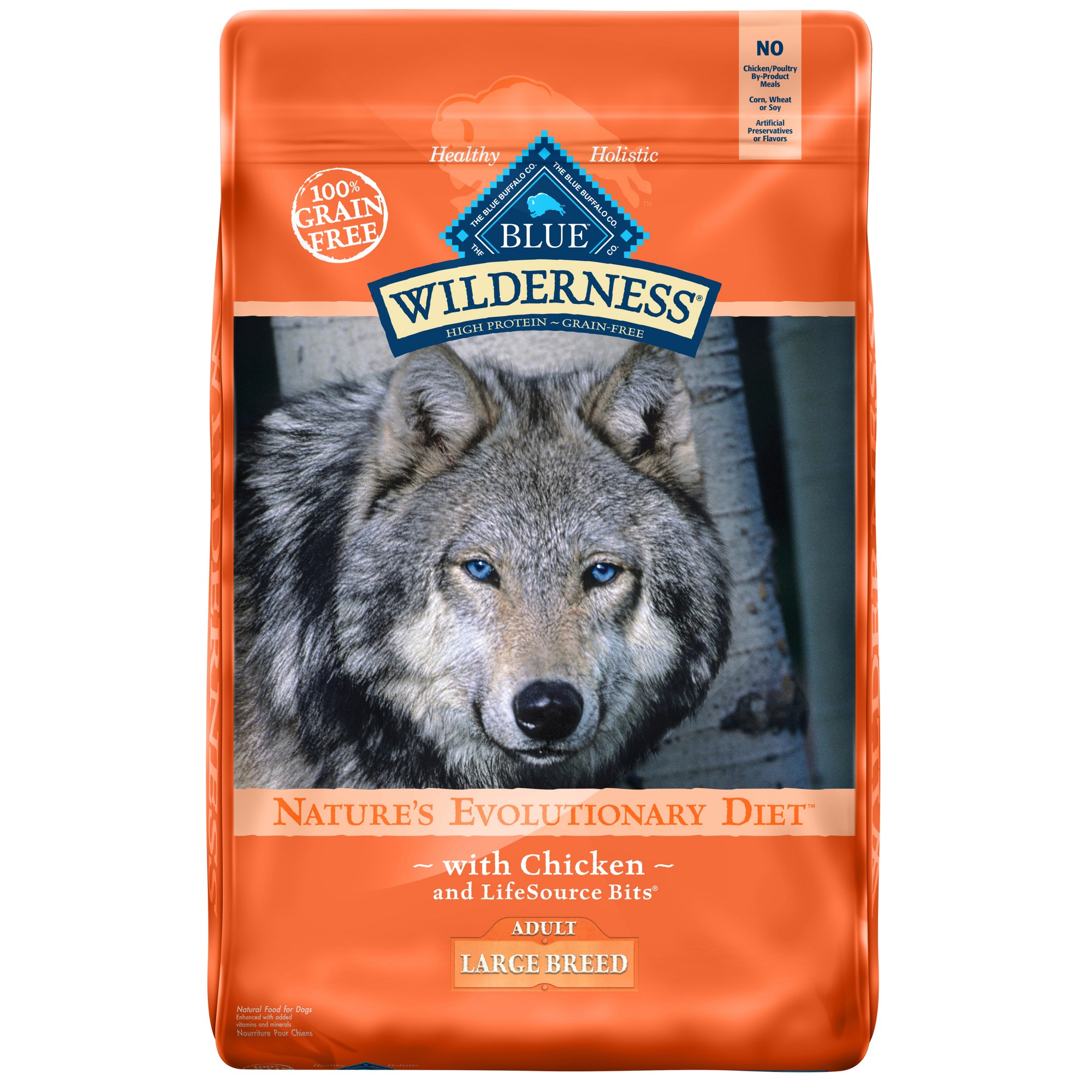 Blue Buffalo Wilderness High Protein Large Breed Chicken Dry Dog Food for Adult Dogs  Grain-Free  20 Lb. Bag thumbnail