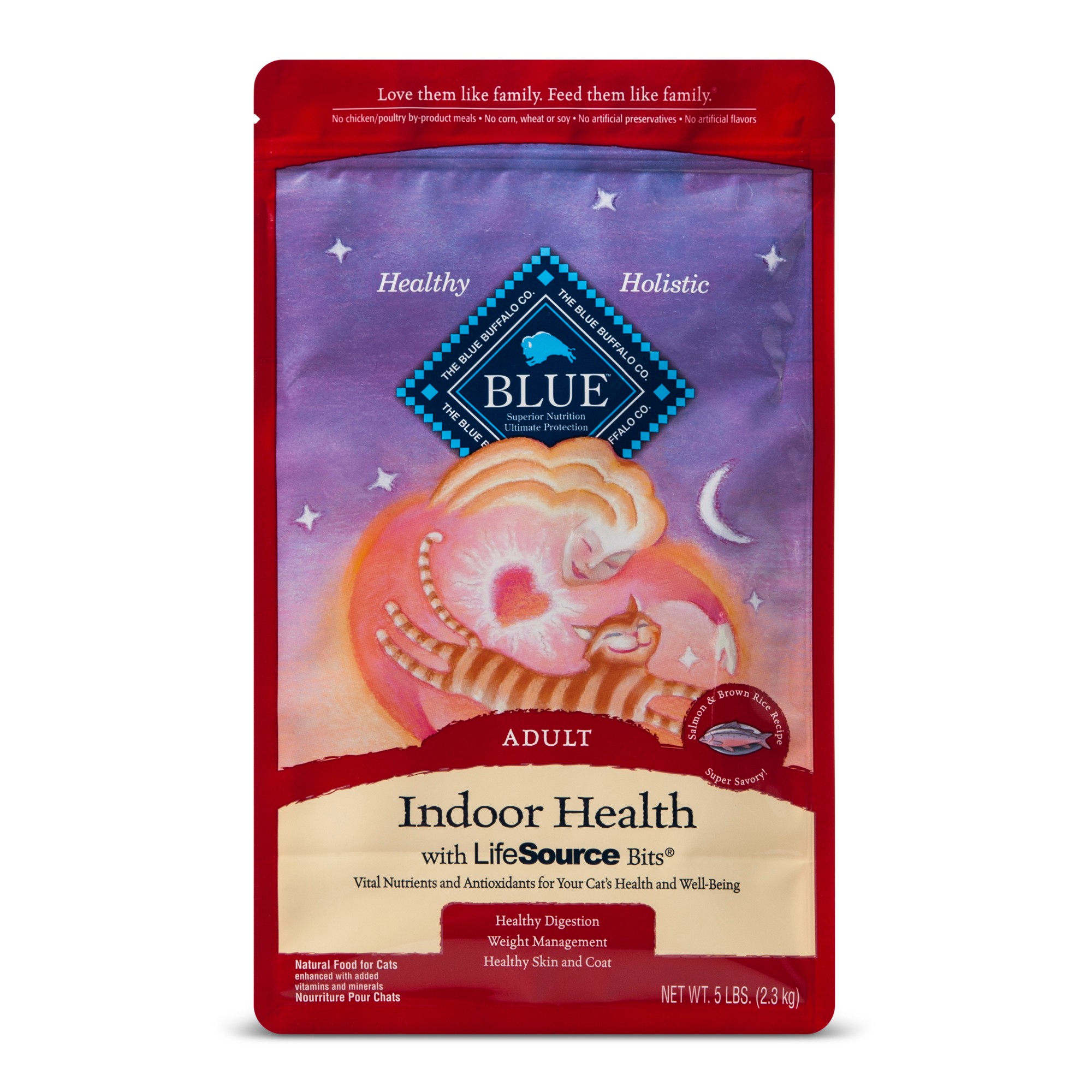 Blue Buffalo Indoor Health Adult Salmon & Brown Rice - Dry Cat Food - 5lb Bag thumbnail