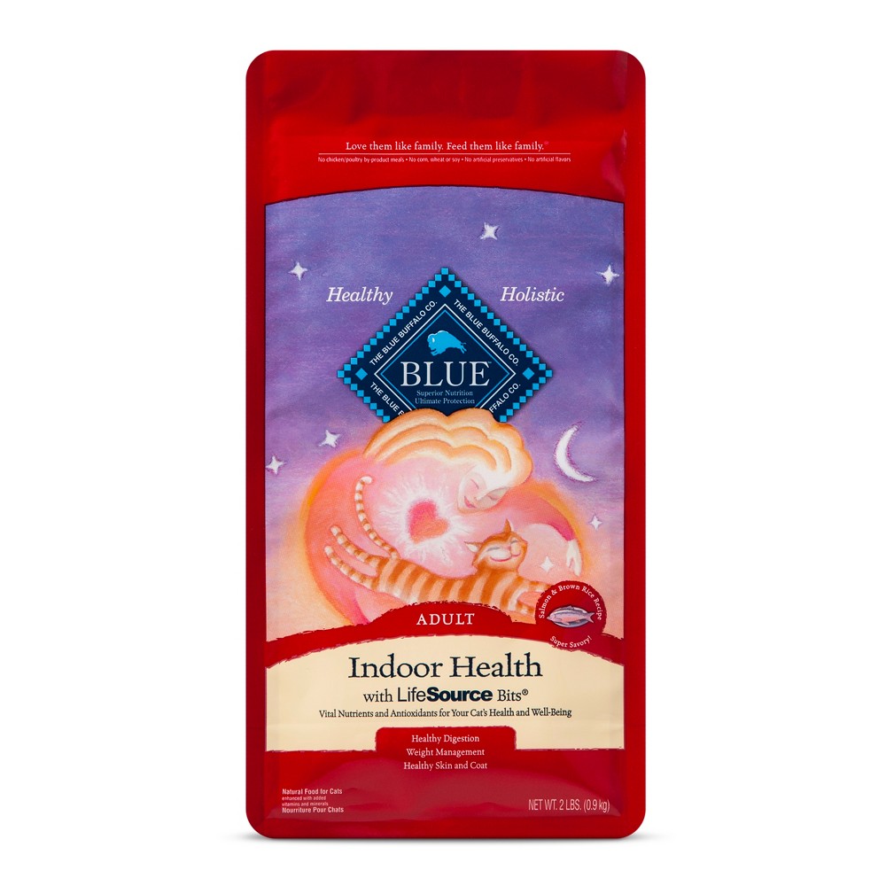 Blue Buffalo Indoor Health Adult Salmon & Brown Rice - Dry Cat Food - 2lb Bag, Size: 2 Lbs