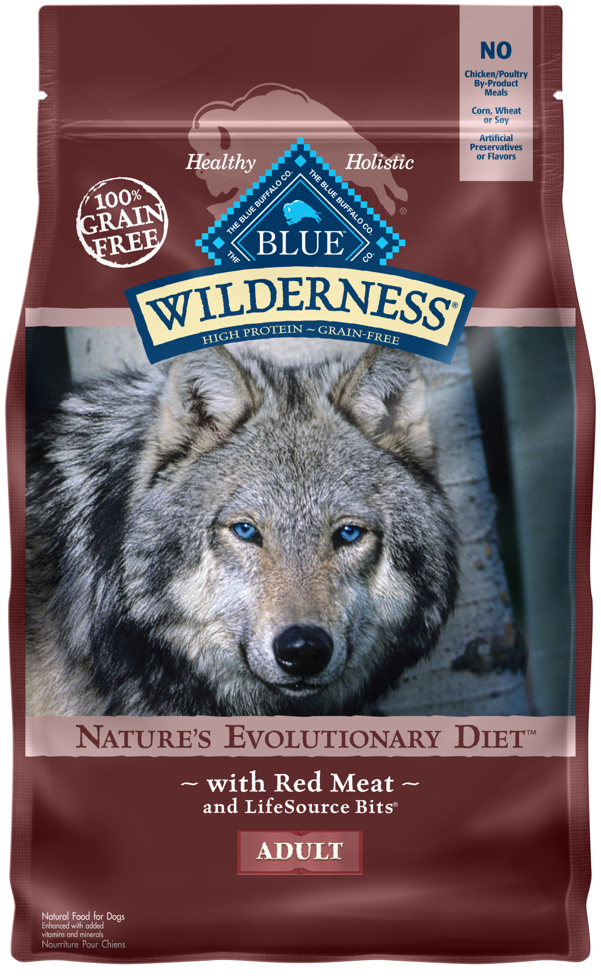 Blue Buffalo Wilderness High Protein Red Meat Dry Dog Food for Adult Dogs  Grain-Free  4.5 Lb. Bag