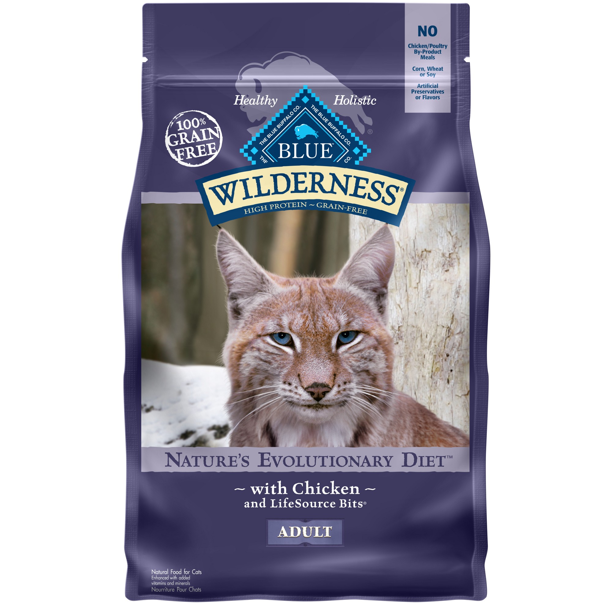 Blue Buffalo Wilderness High Protein Chicken Dry Cat Food for Adult Cats  Grain-Free  2 Lb. Bag thumbnail