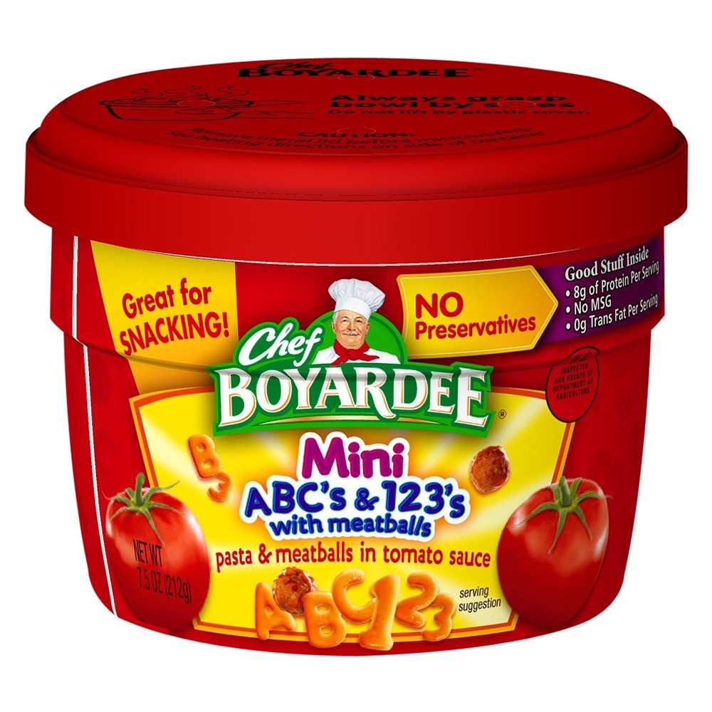 Chef Boyardee Mini-Bites ABC's & 123's with Meatballs 7.5 Oz