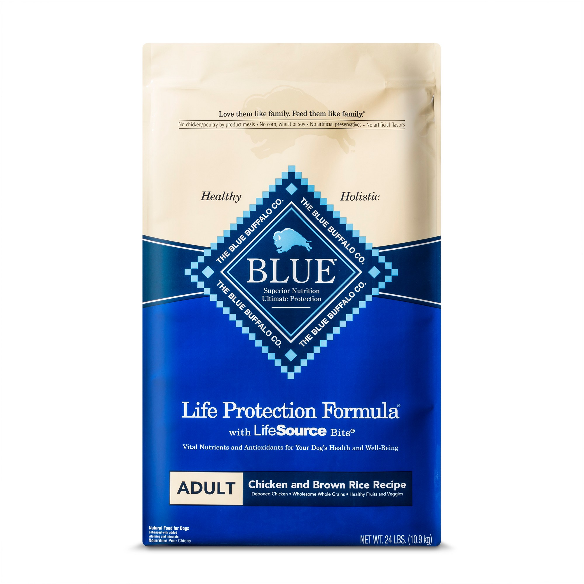 Blue Buffalo Adult Chicken & Brown Rice Dry Dog Food - 24lb thumbnail