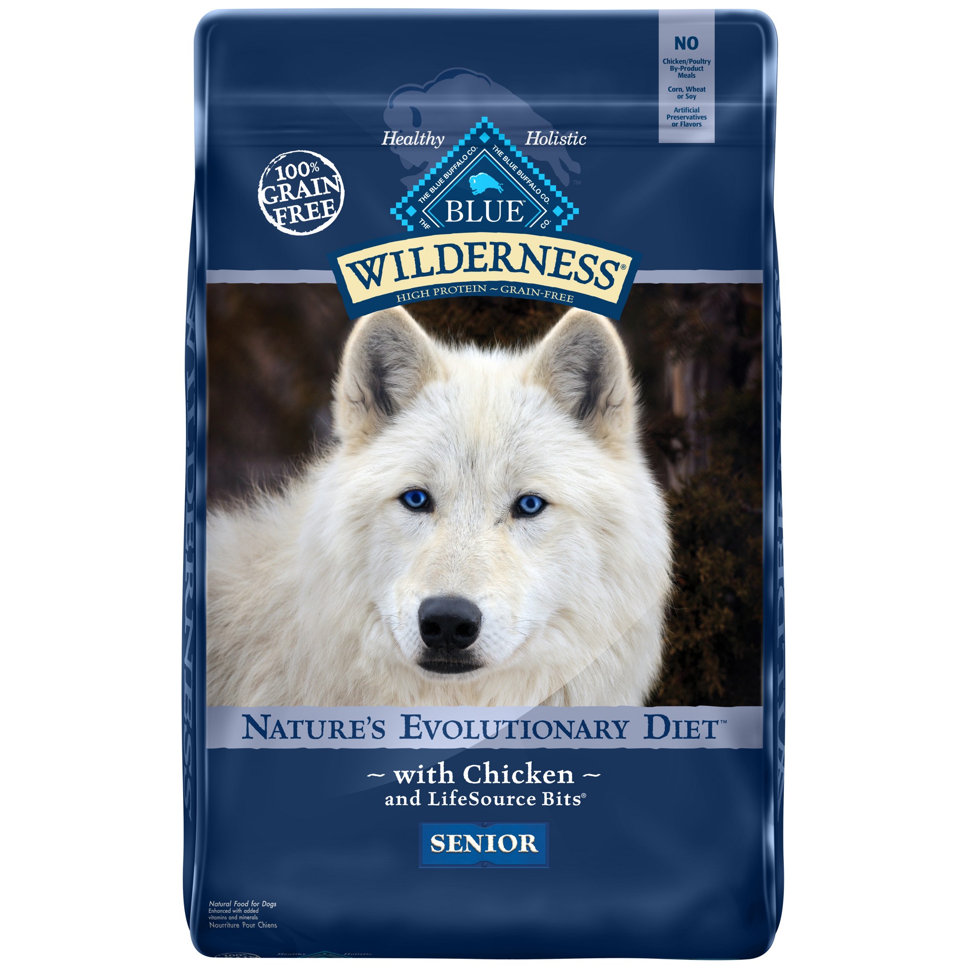 Blue Buffalo Wilderness High Protein Chicken Dry Dog Food for Senior Dogs  Grain-Free  20 Lb. Bag thumbnail