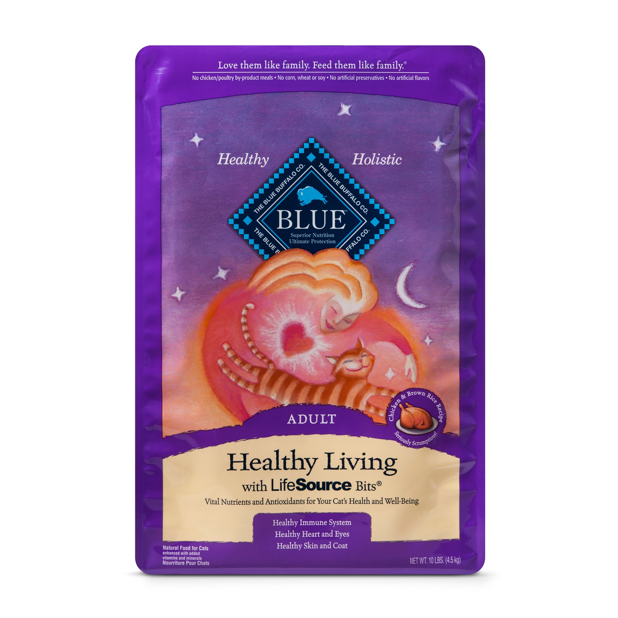 Blue Buffalo Adult Healthy Living Chicken & Brown Rice Dry Cat Food - 10lb, Size: 10 Lbs thumbnail