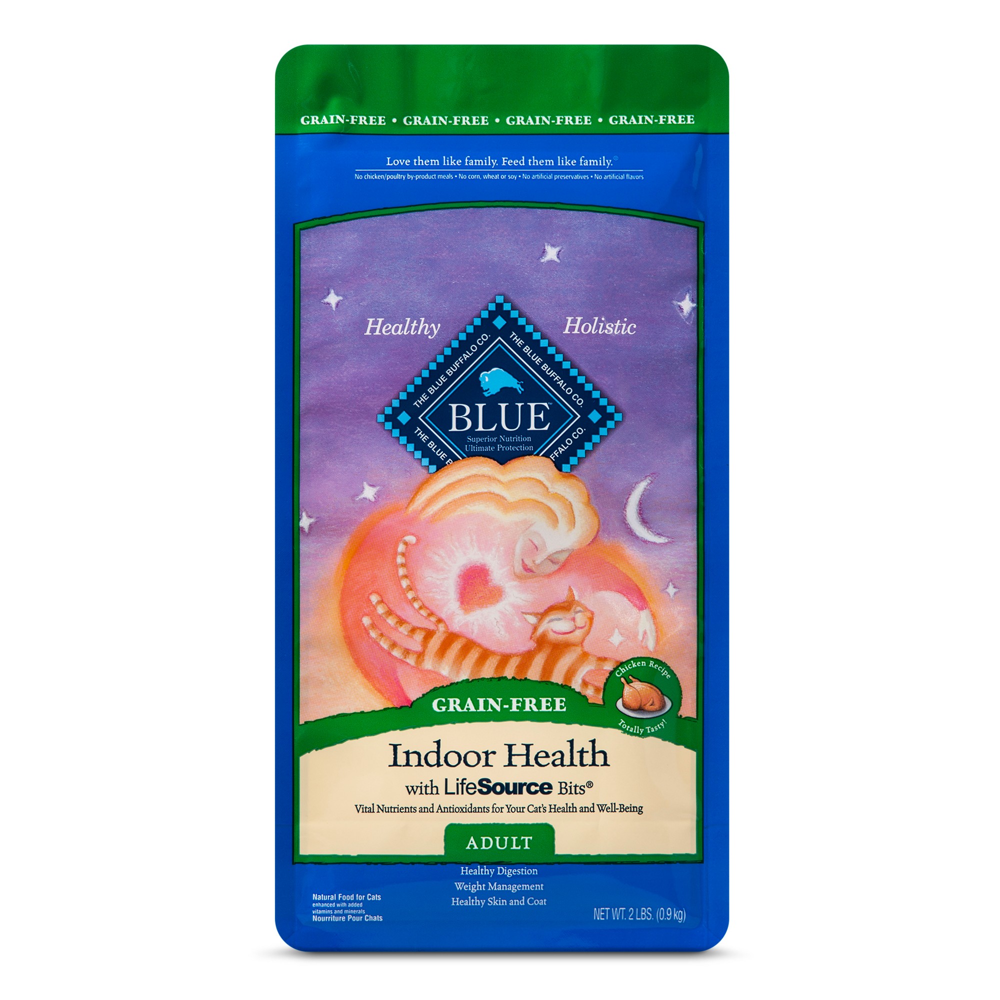 Blue Buffalo Adult Indoor Grain Free Chicken Dry Cat Food - 2lb thumbnail