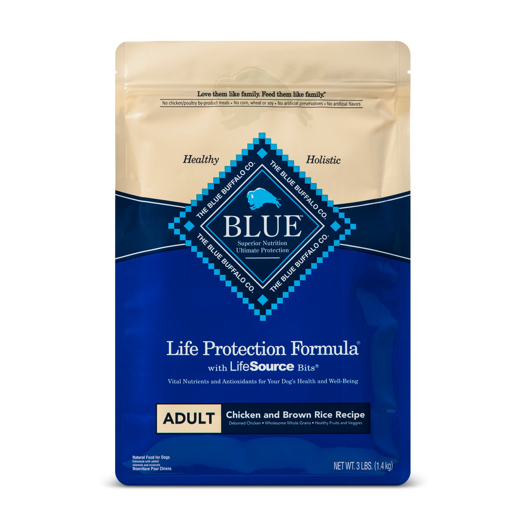 Blue Buffalo Adult Chicken & Brown Rice Dry Dog Food - 3lb thumbnail