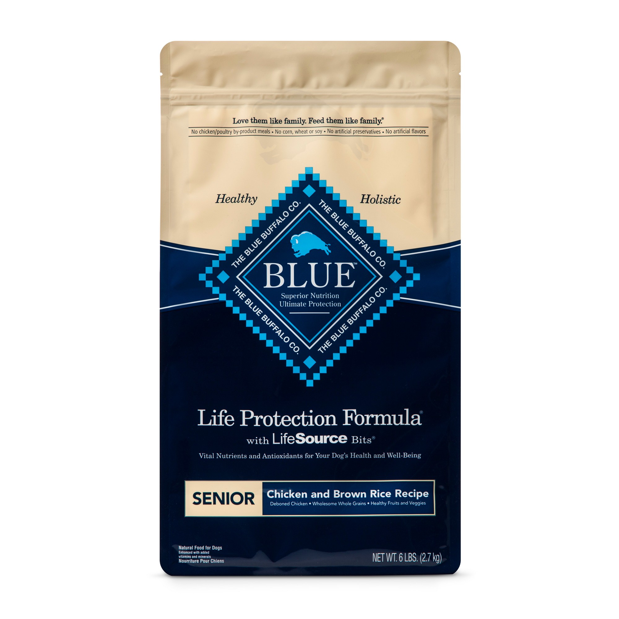 Blue Buffalo Senior Chicken & Brown Rice Dry Dog Food - 6lb, Size: 6 Lbs thumbnail