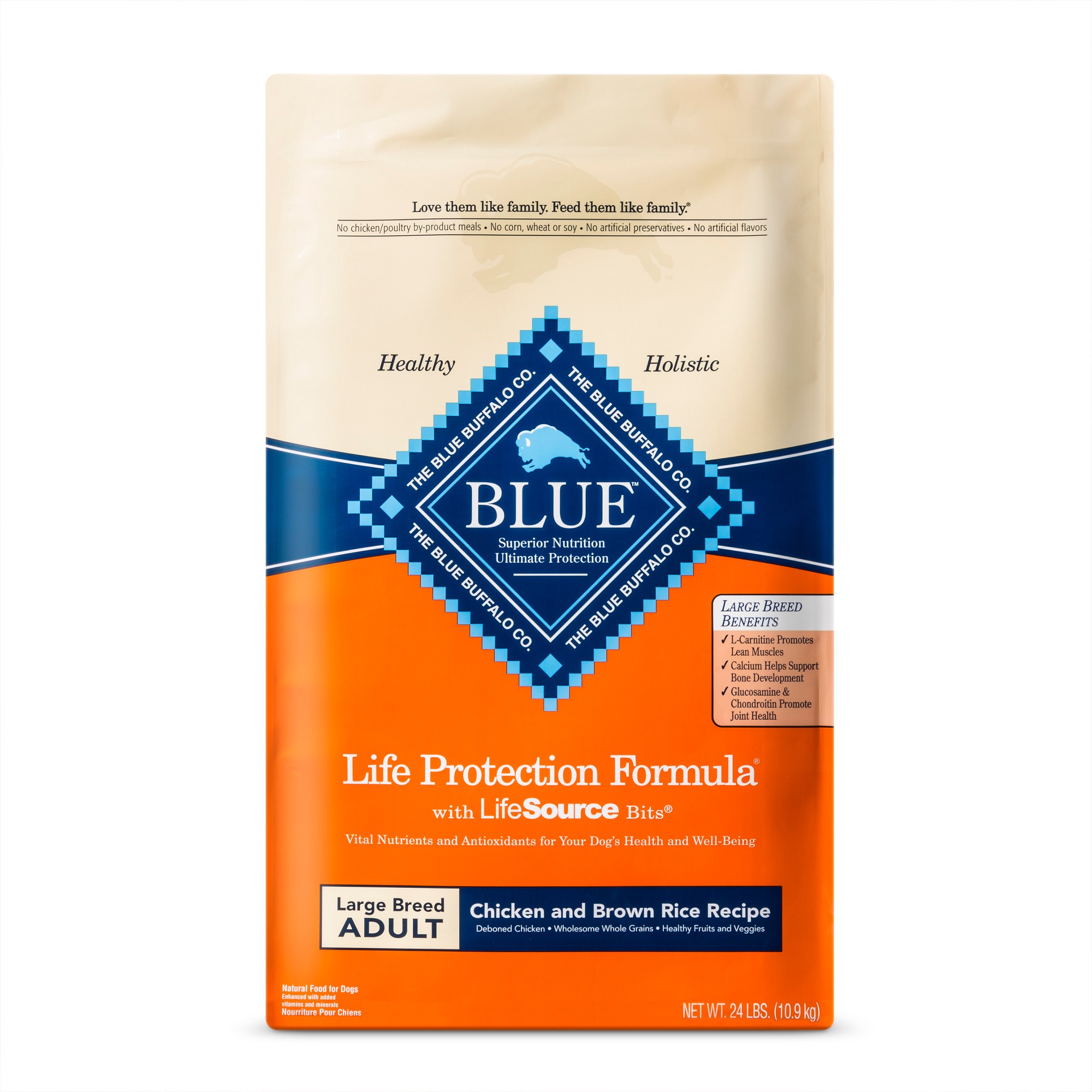 Blue Buffalo Adult Chicken & Brown Rice Large Breed Dry Dog Food - 24lb thumbnail