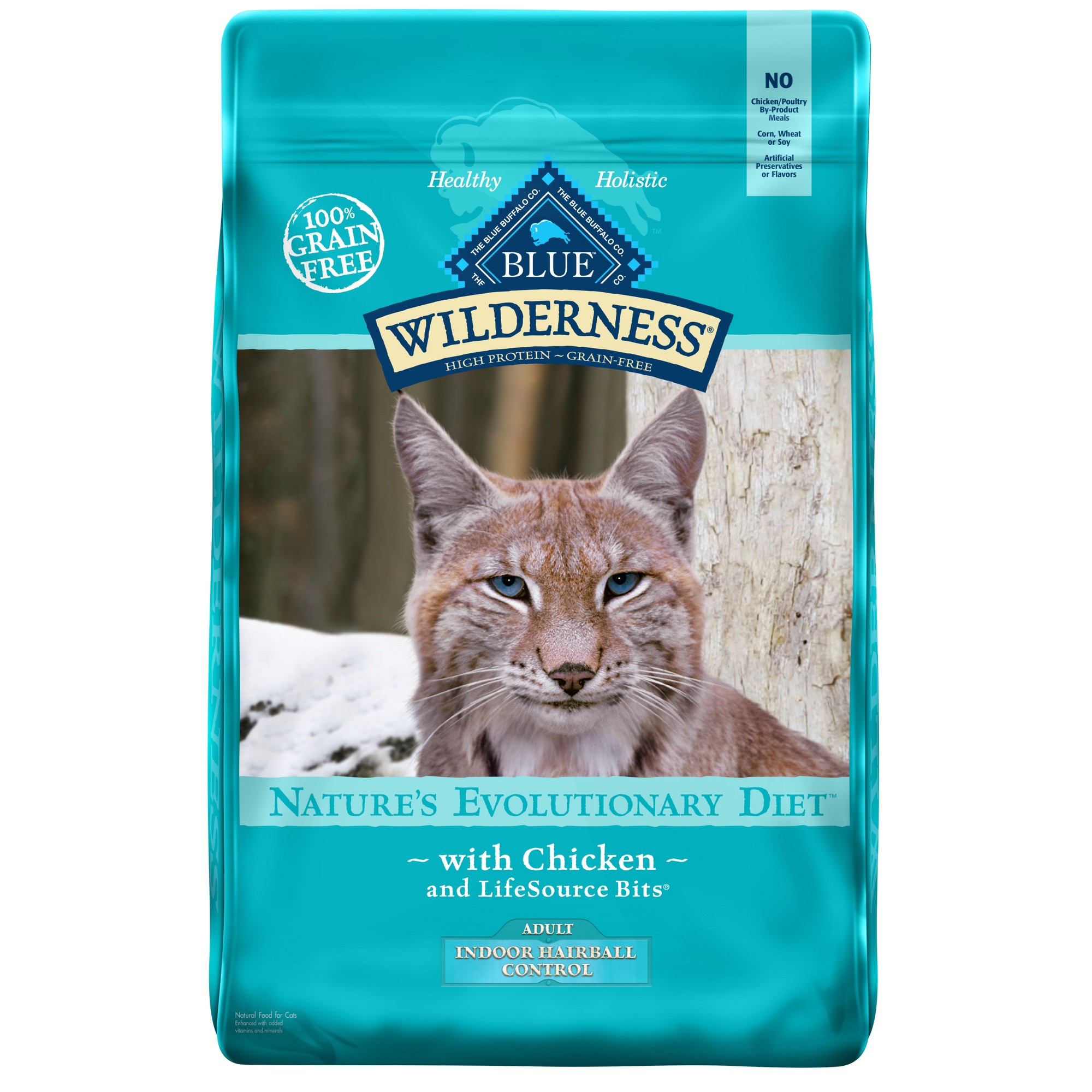 Blue Buffalo Wilderness High Protein, Natural Adult Indoor Hairball Control Dry Cat Food, Chicken 9.5-lb thumbnail