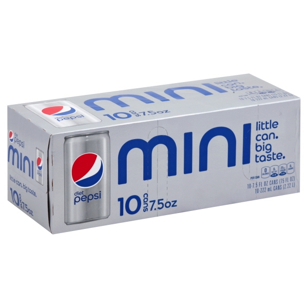 Diet Pepsi Cola Soda Pop  7.5 Fl Oz  10 Pack Cans