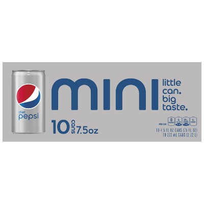 Diet Pepsi Cola Soda Pop  7.5 Fl Oz  10 Pack Cans thumbnail