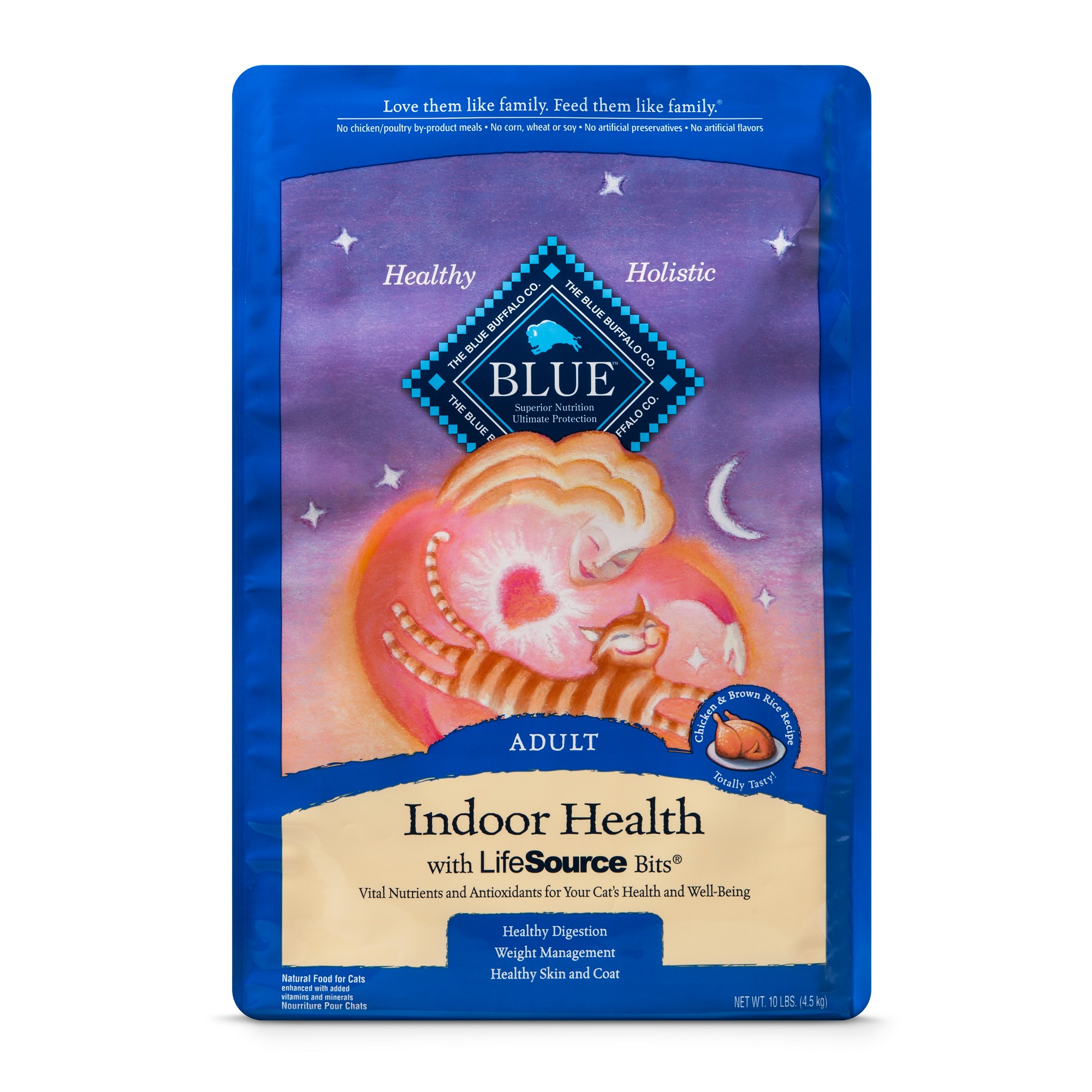 Blue Buffalo Indoor Health Adult Chicken & Brown Rice - Dry Cat Food - 10lb Bag, Size: 10 Lbs thumbnail