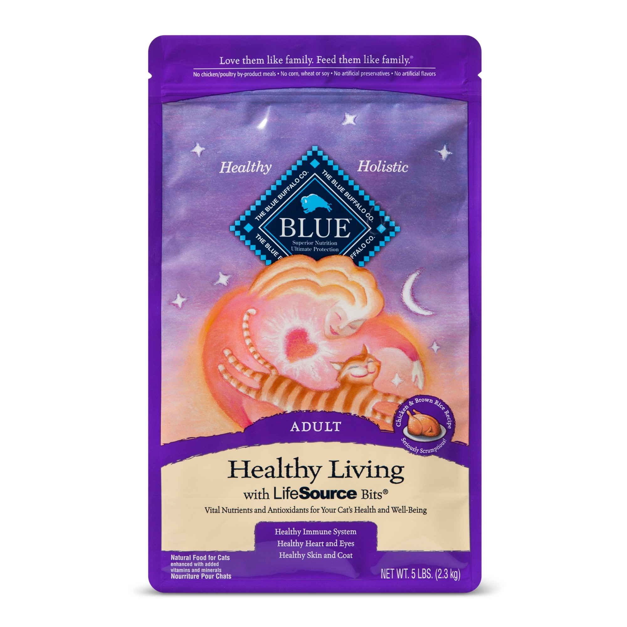 Blue Buffalo Adult Healthy Living Chicken & Brown Rice Dry Cat Food - 5lb thumbnail