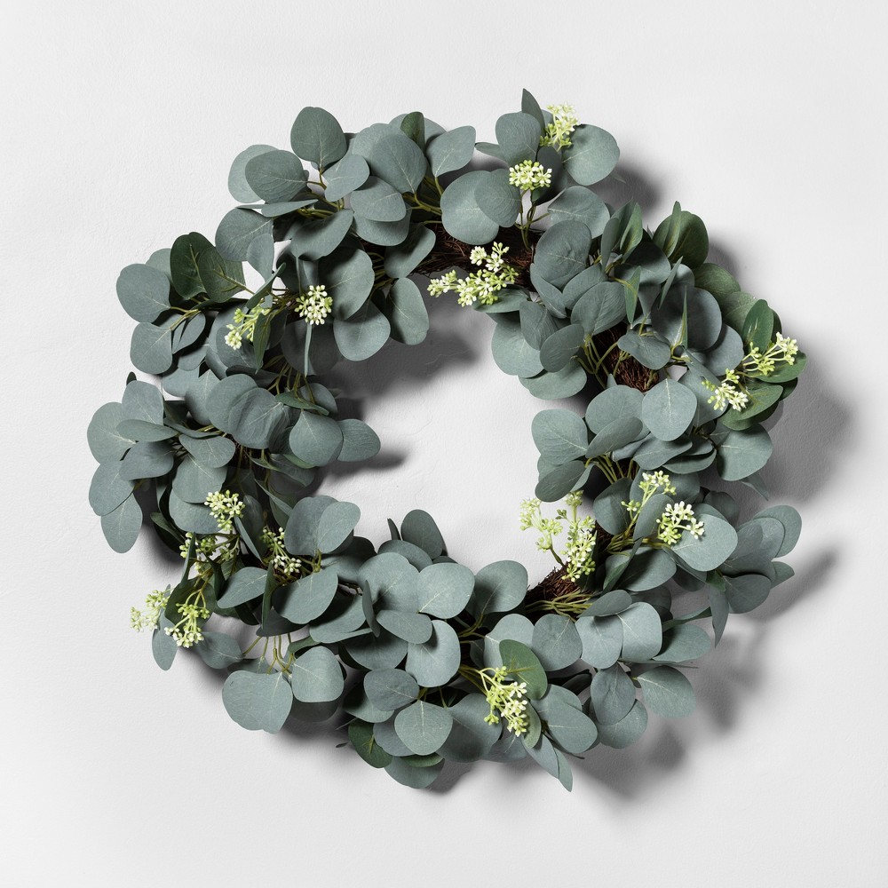 Eucaluptus with Seeds Faux Wreath - Hearth & Hand with Magnolia, Green