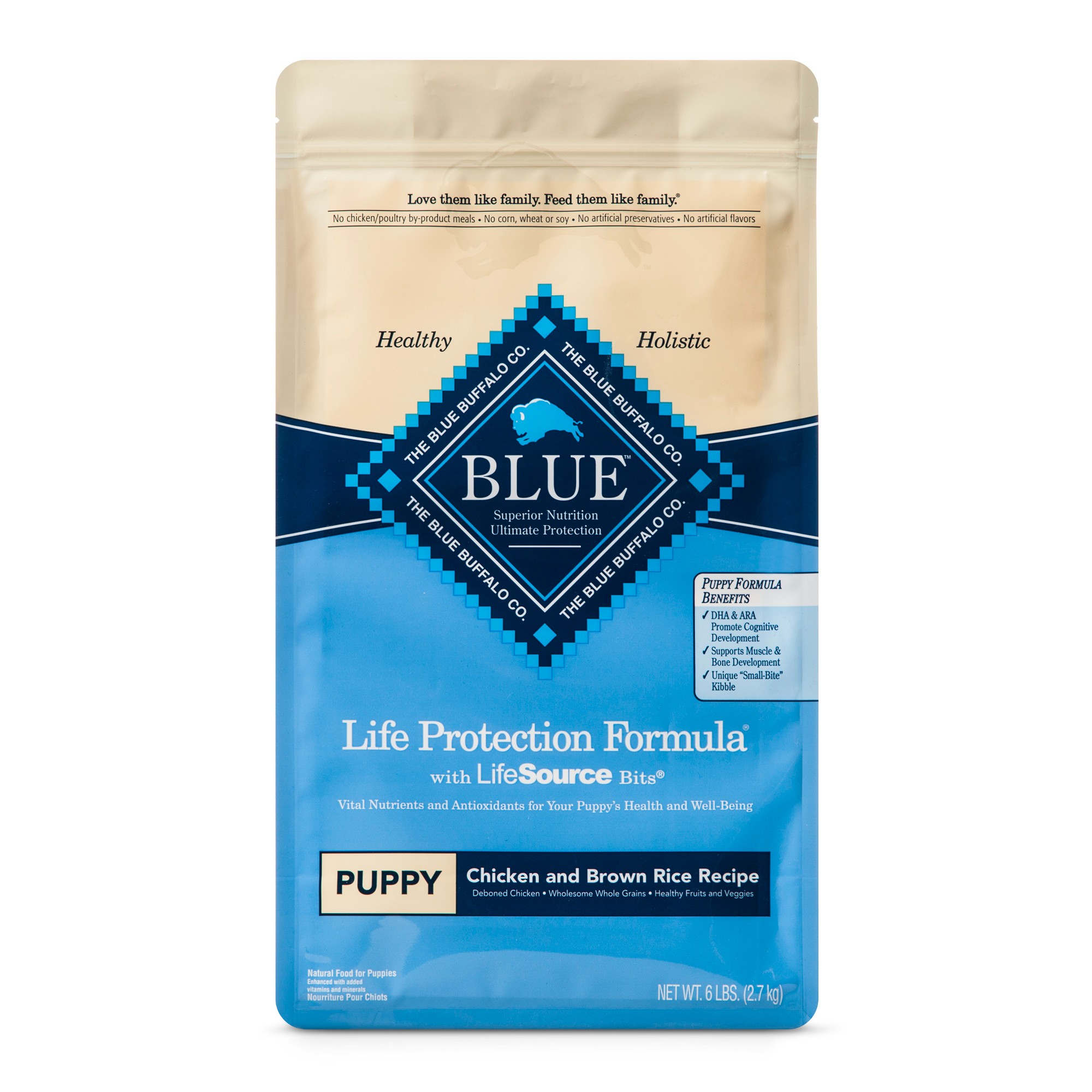 Blue Buffalo Puppy Chicken & Brown Rice Dry Dog Food - 6lb thumbnail