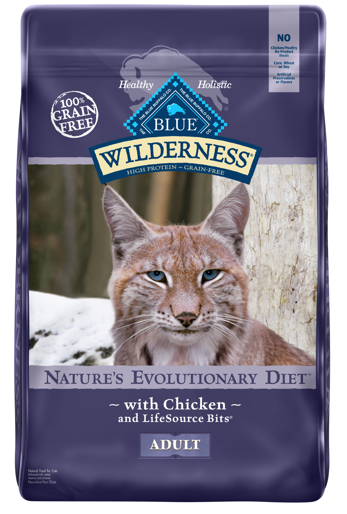 Blue Buffalo Wilderness Natural High-Protein  Grain-Free Dry Cat Food  Chicken  9.5-lb. Bag