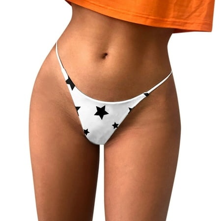Barely There Bras for Women 4742 Orders to Be Delive Women Printed Underpants Comfort Low Rise Soft T Back G String Panties