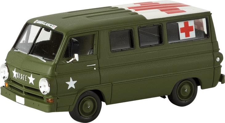 Brekina Automodelle 34311 1:87 Dodge a 100 Passenger Van - Army Red Cr