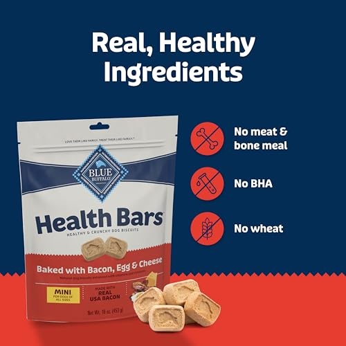 Blue Buffalo Health Bars Mini Crunchy Dog Biscuits  Oven-Baked with Natural Ingredients  Bacon  Egg & Cheese  16-oz Bag thumbnail