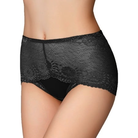 Womens Fashion Lace Panties Large Size Sexy Mid Waist Belly Control Lift Briefs Barely There Bras for Women 4742 Padded and Underwear for Women Plus S