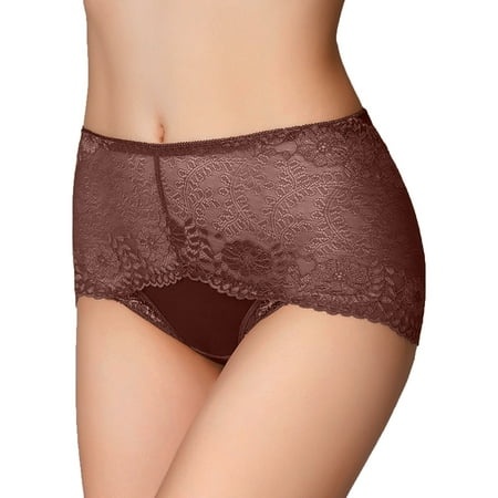 Womens Fashion Lace Panties Large Size Sexy Mid Waist Belly Control Butt Lift Briefs Barely There Bras for Women 4742 Padded Hips and Butt Underwear f