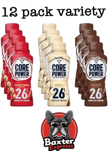 Fairlife Core Power 26g High Protein Milk Shakes Variety 12 Pack 14 Fl Oz- Vanilla, Chocolate, Strawberry Bananna - Ready to Drink for Workout Recover thumbnail