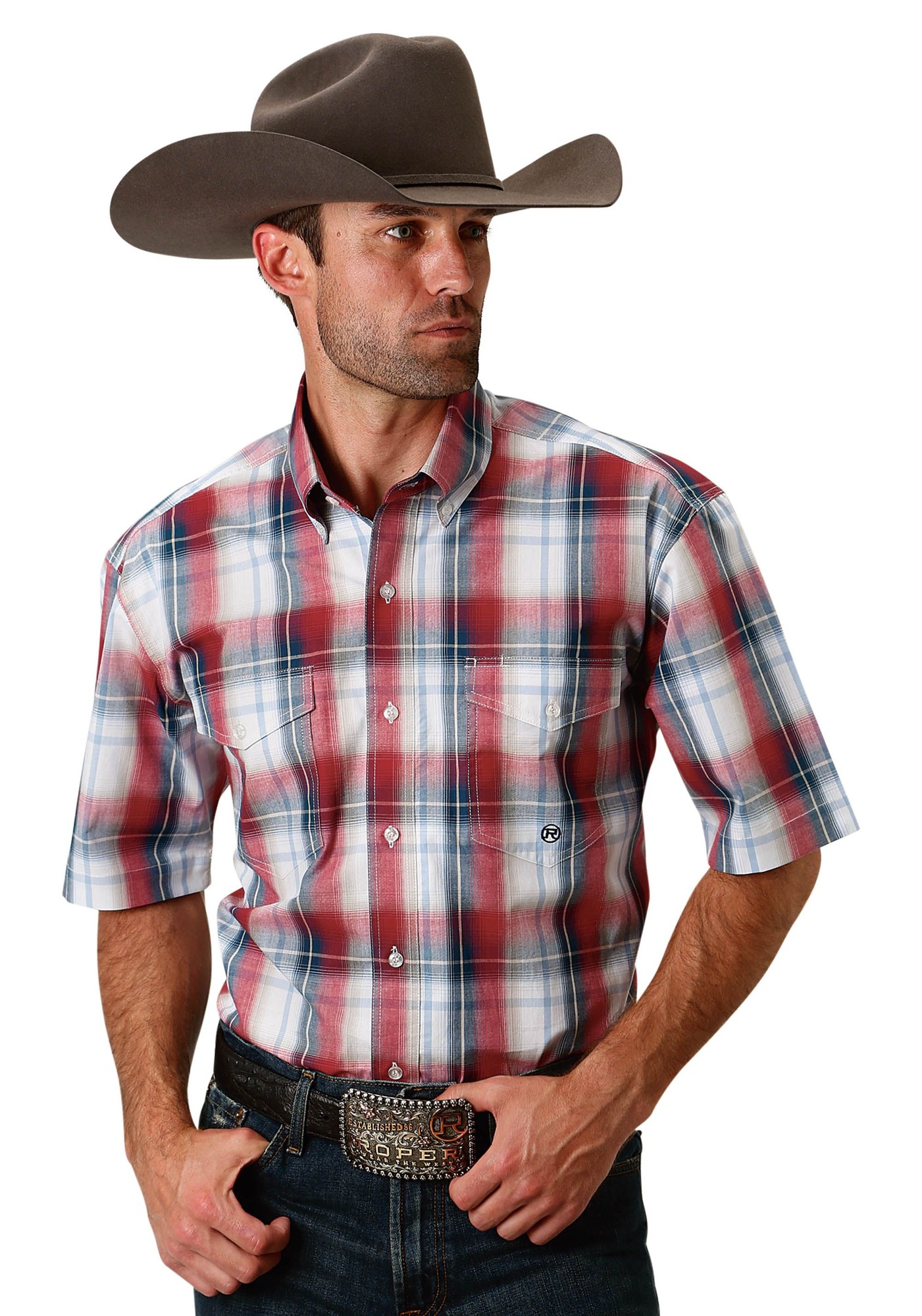 Roper 1679 Independence Plaid Short Sleeve Shirt - Mens