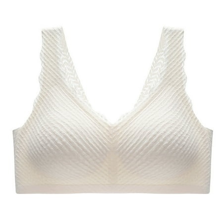 JHLZHS Bras No Underwire Set Seamless Sling Thread Beautiful Back Wrapping Chest Tube Top Lace Edge Anti Slip Bottoming No Steel Ring Sports Bra 9253