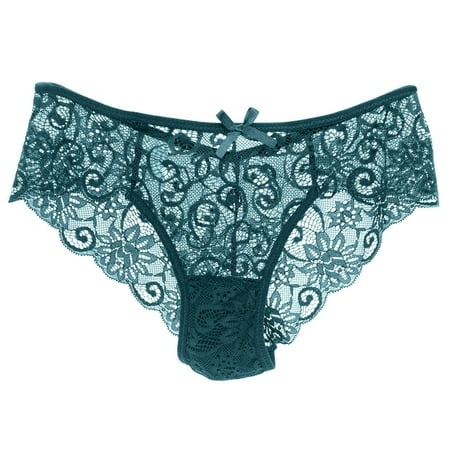 Women Sexy Panties Lace Cutout Hollow Waist Sexy Panties Barely There Bras for Women 4742 Green