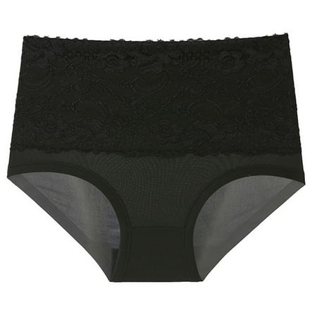 Women Briefs High Waist Lace Trim Briefs Belly Control Briefs Female Breathable Underwear Lady Abdominal Underpants
