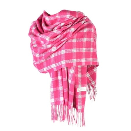 GWAABD Womens Scarf Classic Scottish Grid Imitation Cashmere Scarf Plaid Tassel Edge Shawls Wraps Thicken Warm with Fringe Scarves B One Size