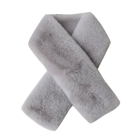 GWAABD Women S Winter Scarf Simple Pure Color Scarf Neck Thicken Thermal Warm Velvet Scarves Cold Weather Shawls Wraps Grey One Size