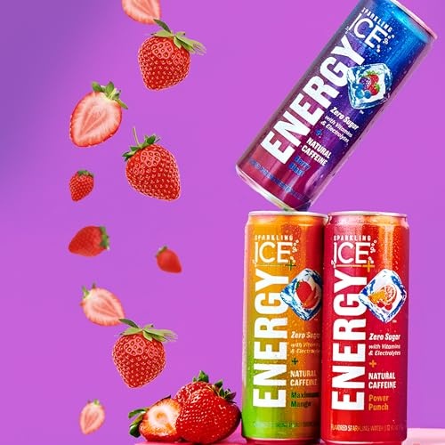 Sparkling Ice +Energy Variety 12Pk. Energy Drinks with Vitamins + Antioxidants, Zero Sugar, Berry Blast, Maximum Mango, Power Punch Flavors. 12 Fl Oz  thumbnail