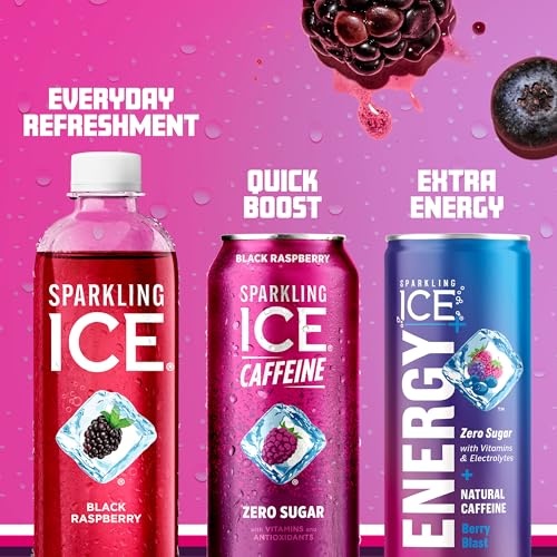 Sparkling Ice +Energy Variety 12Pk. Energy Drinks with Vitamins + Antioxidants, Zero Sugar, Berry Blast, Maximum Mango, Power Punch Flavors. 12 Fl Oz  thumbnail