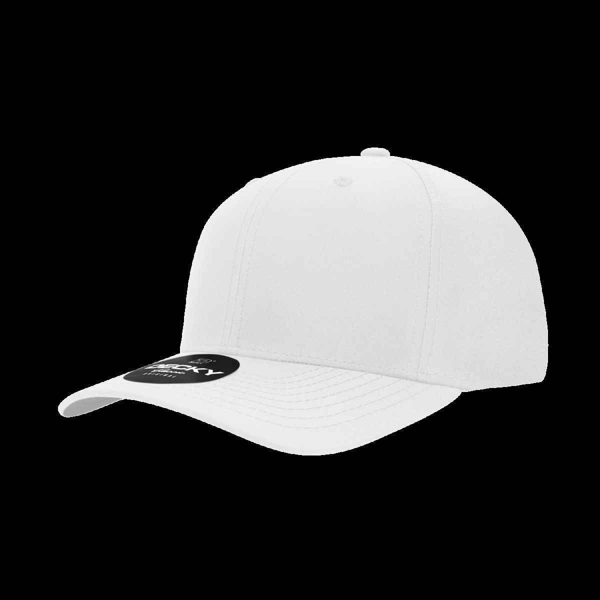 6222-1WHT 6 Panel Mid Profile Structured Performance Cap, White - One Size Fits Most