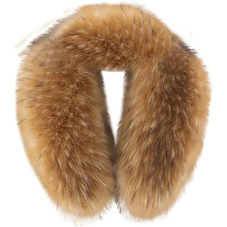 FIGT-Faux Fur Collar Women S Neck Warmer Scarf Wrap Detachable Hood Trim Replacement Scarf Shawl Wrap【0516】