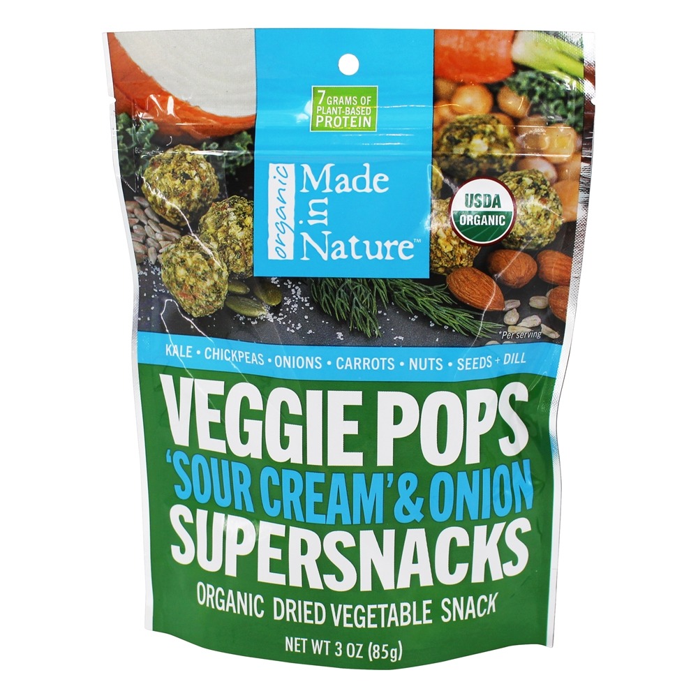 SOUR CREAM' & ONION ORGANIC DRIED VEGETABLE SUPERSNACKS, SOUR CREAM' & ONION