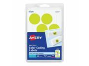 Avery Removable Round Color-Coding Labels, 5499, 1 1/4