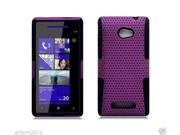 HTC Windows Phone 8X 6990 Hybrid Case Skin Cover Accessory Purple Black