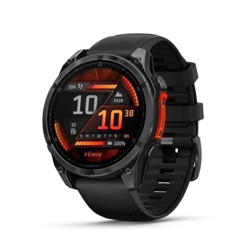 Garmin Fenix 8 47mm AMOLED GPS Watch GPS Watches Slate Gray with Black Silicone Band