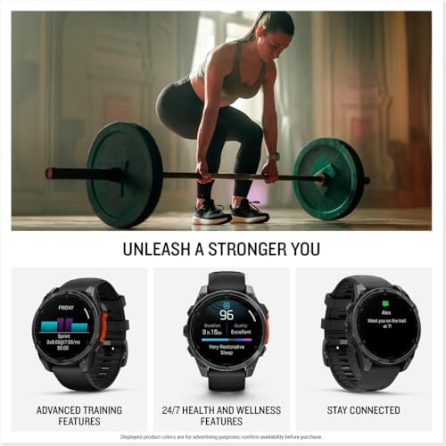Garmin Fenix 8 47mm AMOLED GPS Watch GPS Watches Slate Gray with Black Silicone Band thumbnail